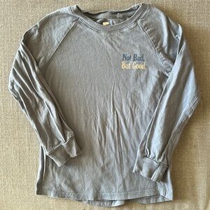 Cotton On Kids Boys Blue Gray Not Bad, But Good Long Sleeve Graphic Tee Size 5
